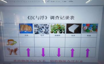 幼儿园沉与浮教案优秀5篇